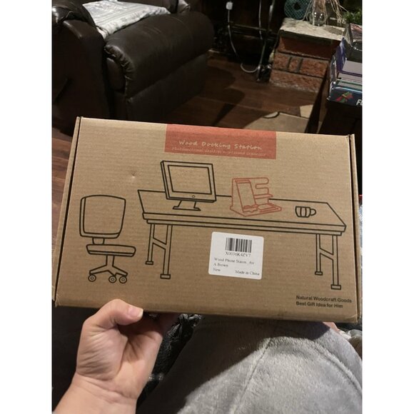 Wood Phone Docking Station Wood Nightstand Organizer Idea For Him,Perfect Gift - Picture 7 of 10